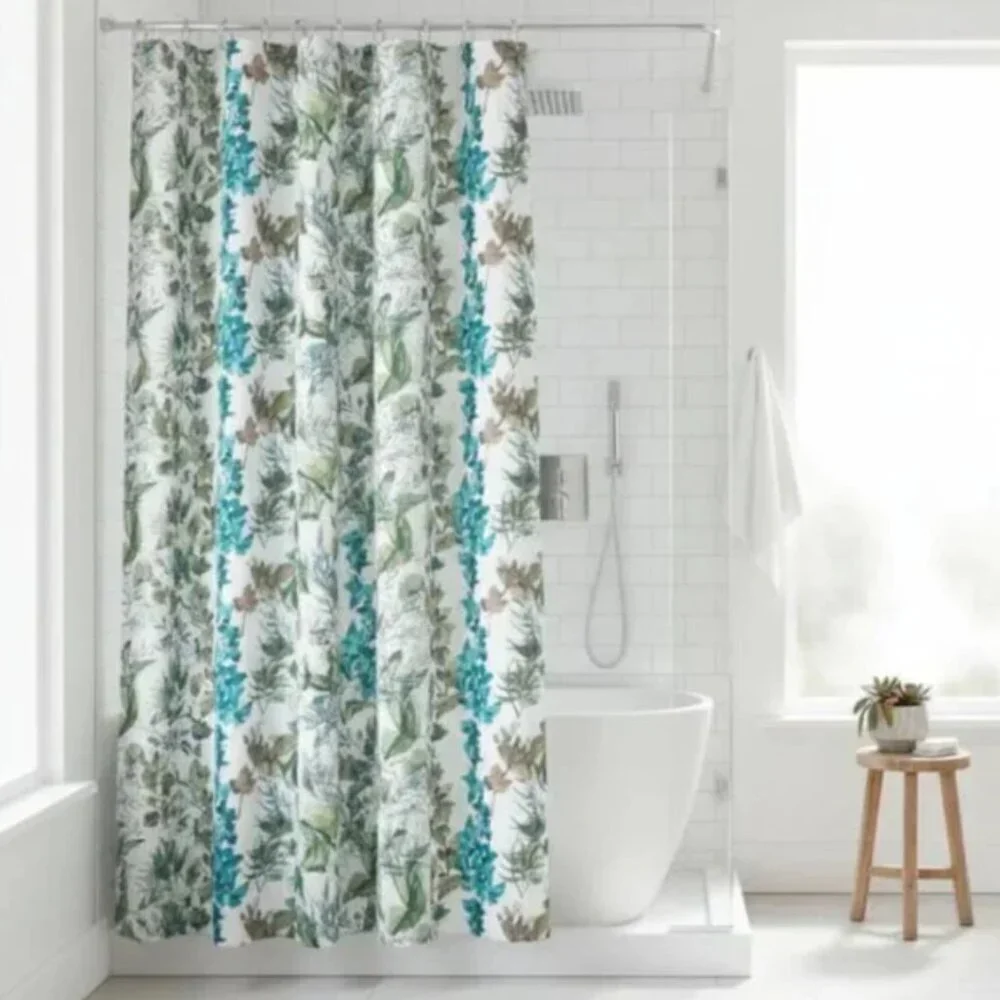 Hudson Bay Wild Flower Shower Curtain 72x72 Cotton Floral Florence Square